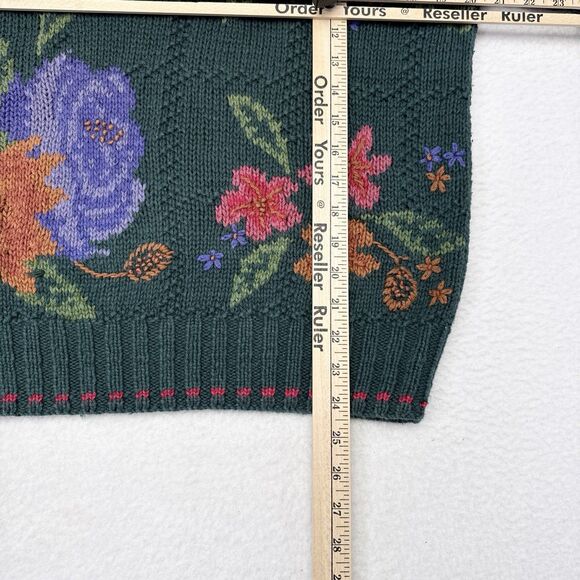 Vintage Bushwacker Sweater Medium Floral Leave Fall Grandmacore Pullover Cottage - Picture 9 of 9